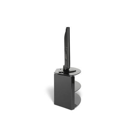 Techlink Bench Corner B3B Black AV Stand two glass shelves cable management 1084mm wide suitable for screens up to 55"