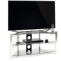Techlink SK100TC Skala Corner TV Stand for TVs up to 50" - Titanium & Smoked Glass