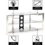 Techlink SK100TC Skala Corner TV Stand for TVs up to 50" - Titanium & Smoked Glass