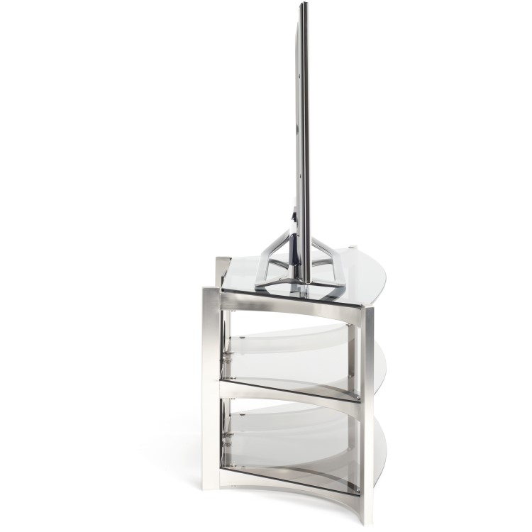Techlink SK100TC Skala Corner TV Stand for TVs up to 50" - Titanium & Smoked Glass