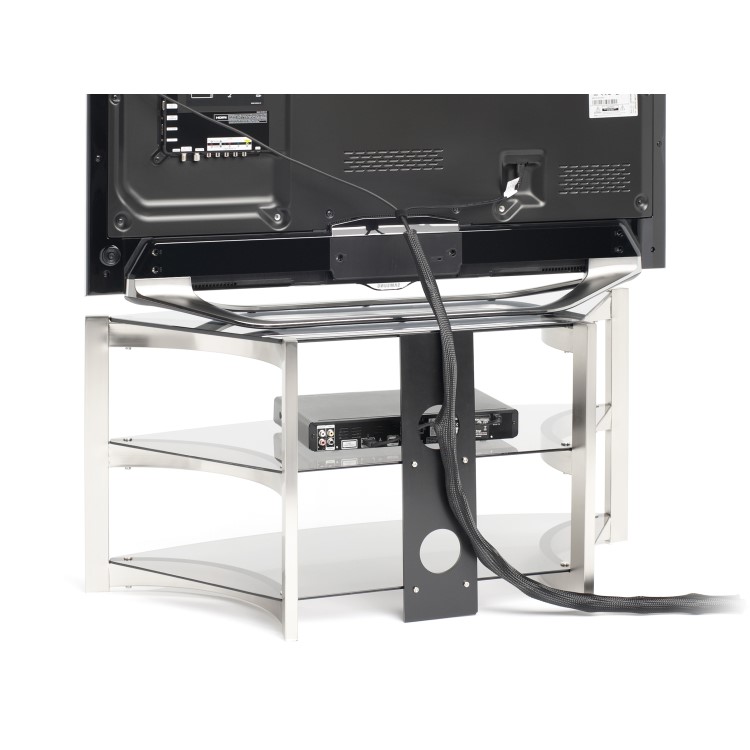 Techlink SK100TC Skala Corner TV Stand for TVs up to 50" - Titanium & Smoked Glass