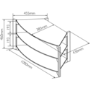 Techlink SK100TC Skala Corner TV Stand for TVs up to 50" - Titanium & Smoked Glass