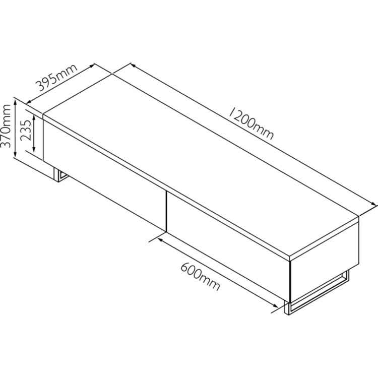Techlink PM120B Panorama TV Stand for up to 60" TVs - Black