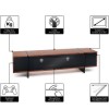 Techlink Edge TV Stand for up to 80&quot; TVs - Walnut/Black