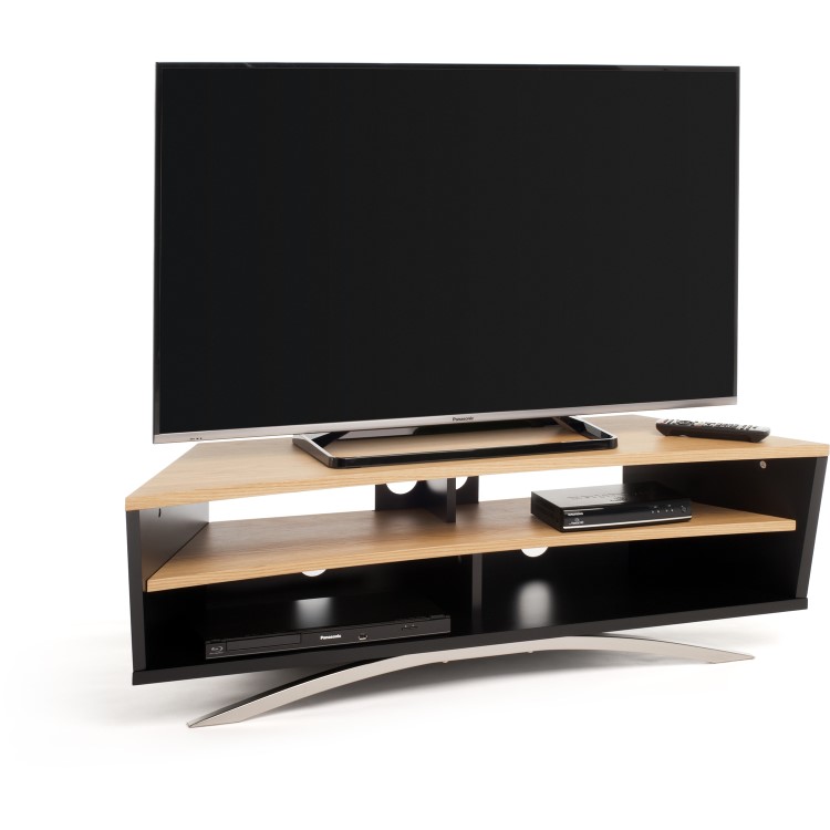 Techlink Prisma PR130SBLO TV Stand for up to 65" TVs - Black/Light Oak