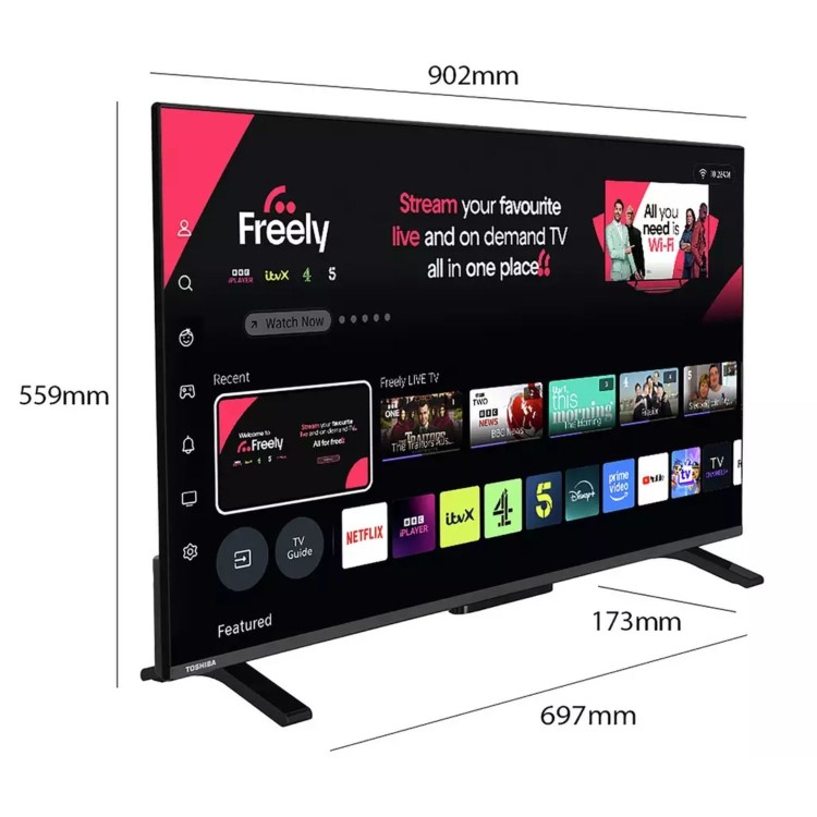 Toshiba 40LV2553DB 40" Full HD Smart LED TV with HDR10 Dolby Audio & Freely Streaming