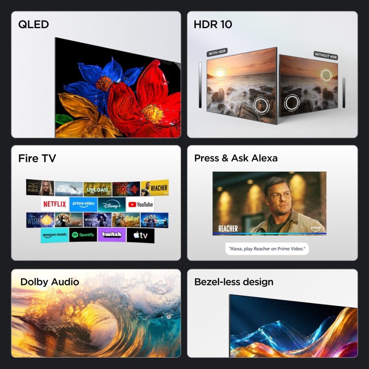 TCL 40V5D-UK 40 Inch QLED Full HD Smart Fire TV  HDR10 Dolby Audio Alexa Built-In