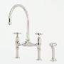 Perrin And Rowe 4172PF Ionian Bridge Mixer Tap In Pewter With Crosshead Handles And Rinse