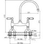Perrin and Rowe 4173PF Ionian 2 Hole Mix Tap with Rinse in Pewter