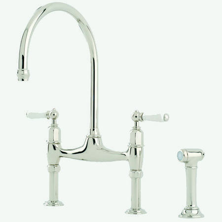Perrin and Rowe 4173PF Ionian 2 Hole Mix Tap with Rinse in Pewter