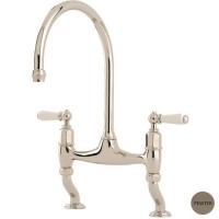 Perrin And Rowe 4193PFWPC Traditional Ionian Two Hole Mixer Tap in Pewter