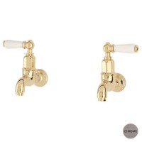 Perrin and Rowe 4332CPWPC Mayan Deck Mounted Bibcock Taps in Chrome