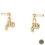Perrin and Rowe 4332PFWPC Mayan Deck Mounted Bibcock Taps in Pewter