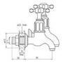 Perrin and Rowe 4332PFWPC Mayan Deck Mounted Bibcock Taps in Pewter
