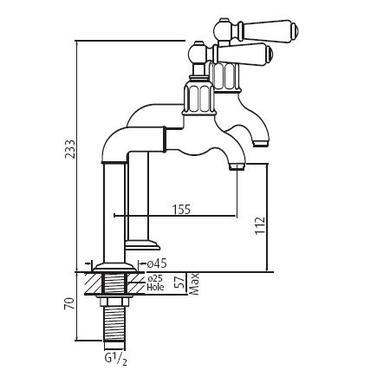 Perrin And Rowe 4338CP Traditional Mayan Deck Mounted Bibcock Taps