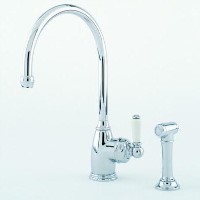 Perrin and Rowe 4346CP Traditional collection Parthian Single Lever Monobloc Mixer Tap with Rinse