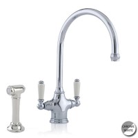 Perrin And Rowe 4360CPWPC Phoenician Biflow Monobloc Mixer Tap with Rinse in Chrome