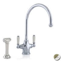 Perrin and Rowe 4360IGWPC Phoenician Biflow Monobloc Mixer Tap with Rinse in Inca Gold