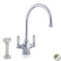 Perrin and Rowe 4360IGWPC Phoenician Biflow Monobloc Mixer Tap with Rinse in Inca Gold