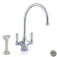 Perrin and Rowe 4360NIBNI Phoenician Biflow Monobloc Mixer Tap with Rinse in Nickel