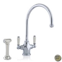 Perrin and Rowe 4360NIIG Phoenician Biflow Monobloc Mixer Tap with Rinse in Nickel