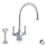 Perrin and Rowe 4360NIWPC Phoenician Biflow Monobloc Mixer Tap with Rinse in Nickel