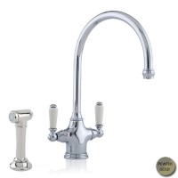 Perrin and Rowe 4360PFIG Phoenician Biflow Monobloc Mixer Tap with Rinse in Pewter
