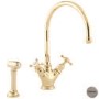 Perrin and Rowe 4365CP Minoan Biflow Mixer Tap with Crosshead Handles and Rinse in Chrome