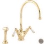 Perrin And Rowe 4367CPWPC Minoan Biflow Mixer Tap with Lever Handles and Rinse in Chrome