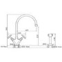 Perrin And Rowe 4367CPWPC Minoan Biflow Mixer Tap with Lever Handles and Rinse in Chrome