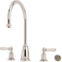 Perrin and Rowe 4371CPIG Athenian 3 Hole Mixer Tap Chrome/Gold Levers