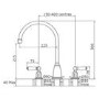 Perrin And Rowe 4371CPWPC Athenian 3 Hole Mixer Tap in Chrome