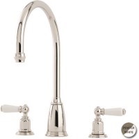Perrin And Rowe 4371PFWPC Athenian 3 Hole Mixer Tap in Pewter