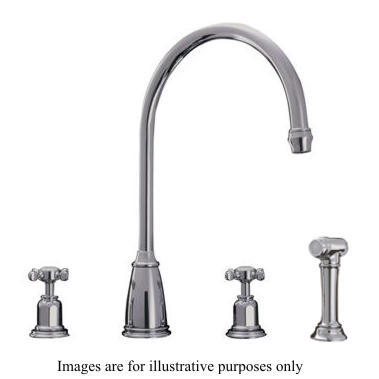 Perrin and Rowe 4375CP Traditional collection Athenian Three Hole Sink Mixer Tap with Rinse