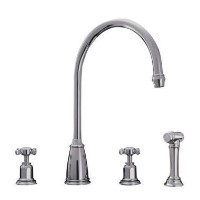 Perrin and Rowe 4375NI Traditional collection Athenian Three Hole Sink Mixer Tap with Rinse