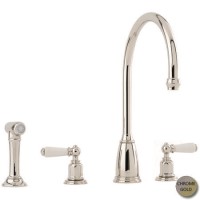 Perrin and Rowe 4376CPIG Athenian Three Hole Mixer Tap with Rinse in Chrome