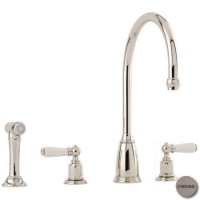 Perrin and Rowe 4376CP Athenian Three Hole Mixer Tap with Rinse