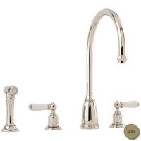 Perrin and Rowe 4376IG Athenian Three Hole Mixer Tap with Rinse