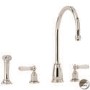 Perrin and Rowe 4376PFWPC Athenian Three Hole Mixer Tap with Rinse in Pewter