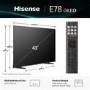 Hisense E78QTUK 43 inch Smart 4K Ultra HD QLED TV