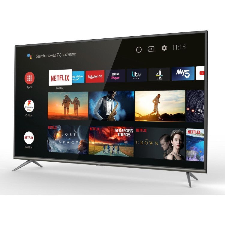 GRADE A2 - TCL 43EP658 43" Smart 4K Ultra HD Android TV - Silver Bezel