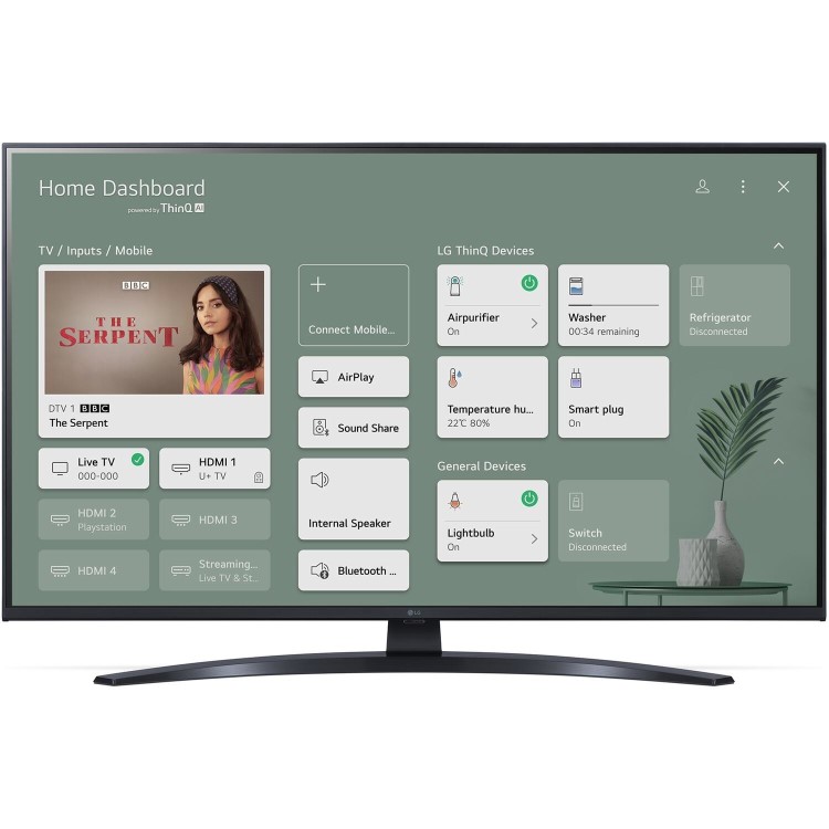 LG 43" 8100 Series 4K Ultra HD Smart TV with Freeview Play and Freesat HD