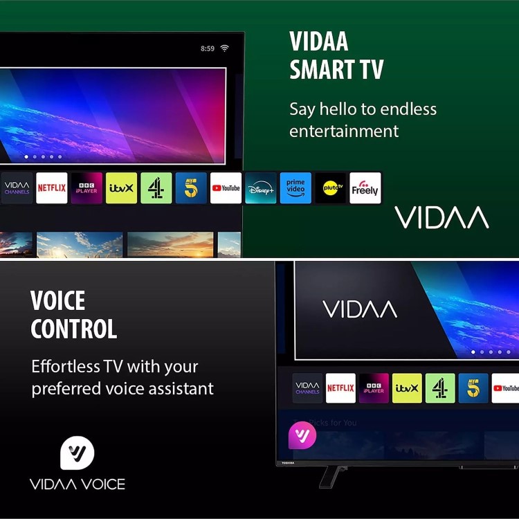 Refurbished Toshiba UV2F 65" 4K Ultra HD with HDR10 Freeview Play LED Smart TV