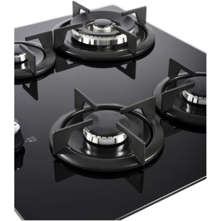 Belling 60cm 4 Burner Gas-on-Glass Gas Hob - Black