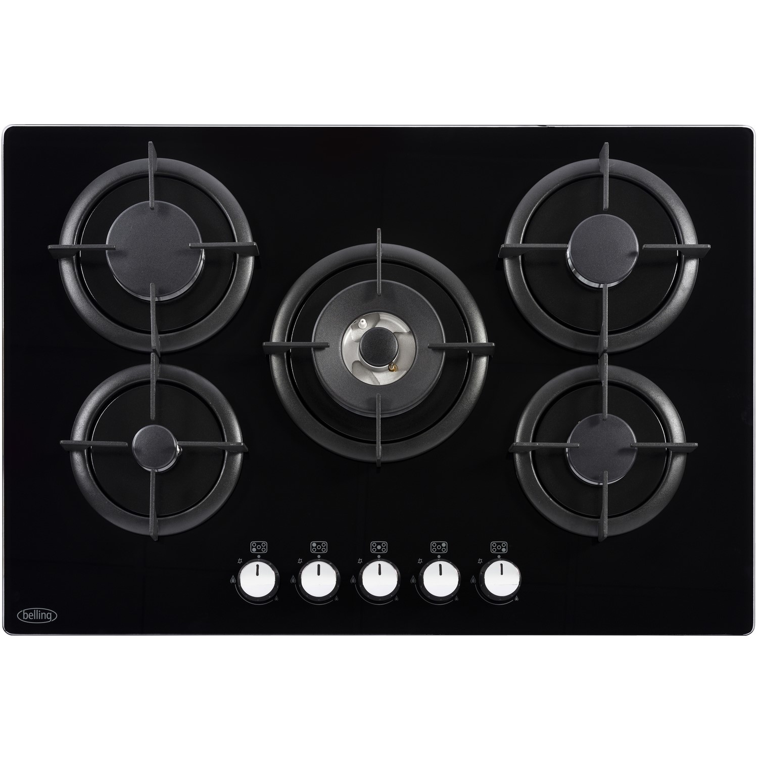 8 x Belling Black Cooker Oven Hob Flame Burner Hotplate Control Switch Knobs 