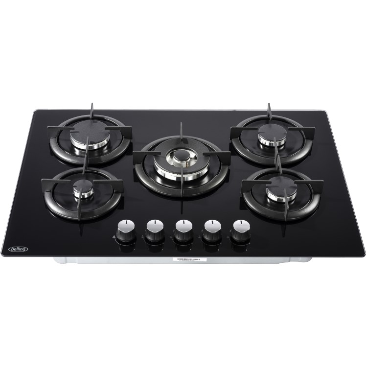 Belling 75cm Gas on Glass 5 Burner Gas Hob - Black