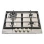 Refurbished Stoves GHU60C Front Control 58cm 4 Burner Gas Hob With Cast Iron Supports Stainless Steel