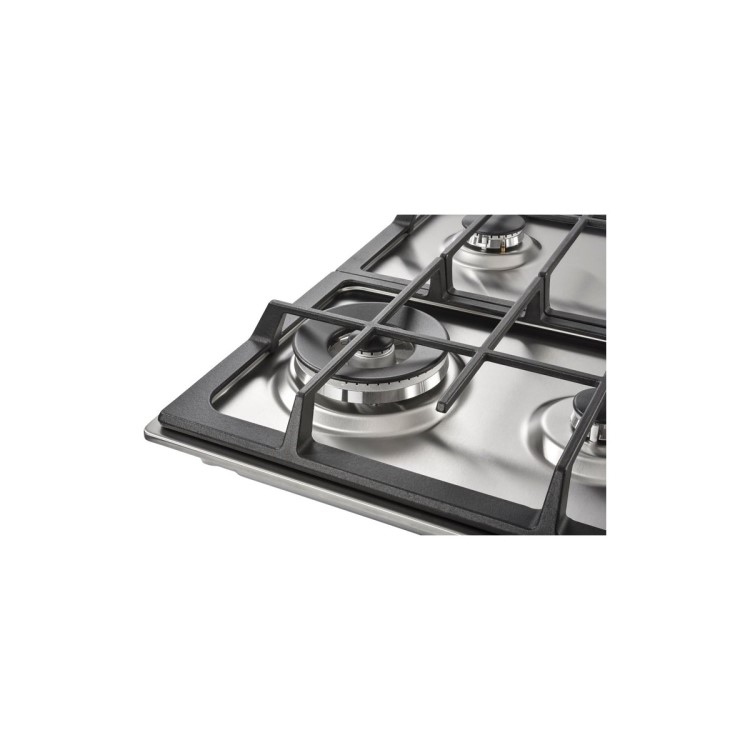 Refurbished Stoves GHU60C Front Control 58cm 4 Burner Gas Hob With Cast Iron Supports Stainless Steel