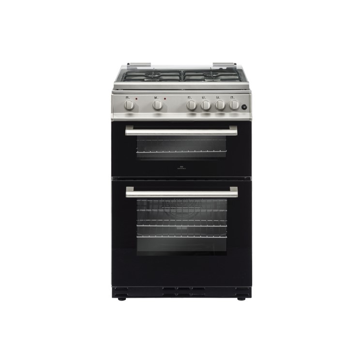 GRADE A2 - New World DF600MD 60cm Dual Fuel Cooker With Glass Lid - Silver