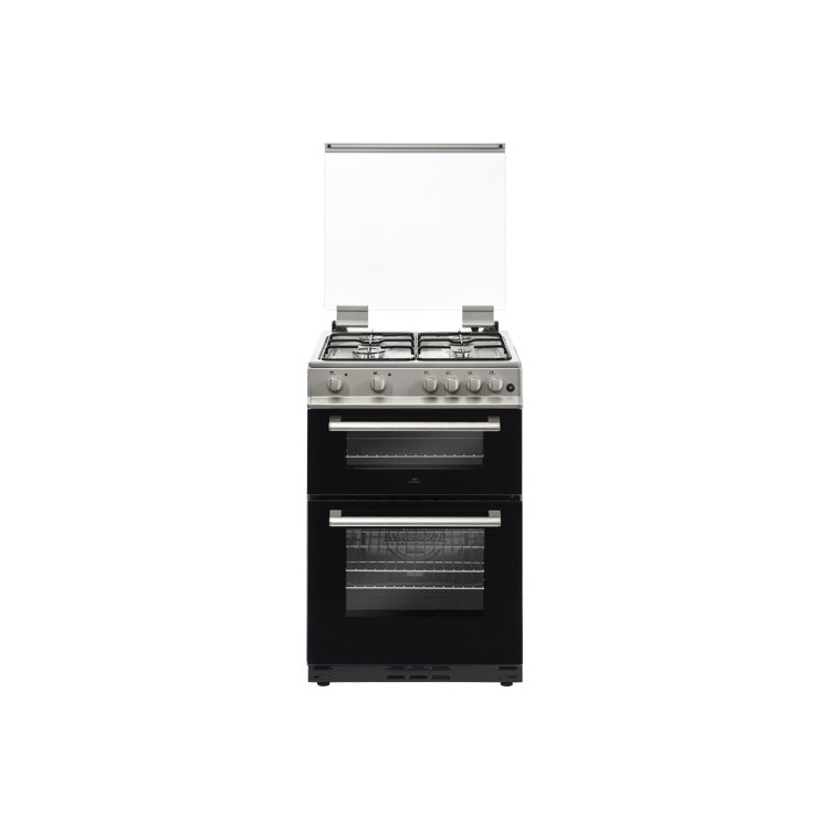 GRADE A2 - New World DF600MD 60cm Dual Fuel Cooker With Glass Lid - Silver